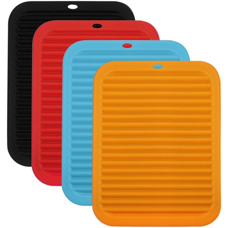 Almohadilla de filtro de agua de silicona Almohadilla de secado Almohadilla de olla de arena Almohadilla de aislamiento térmico de cocina de inducción de patrón de onda grande