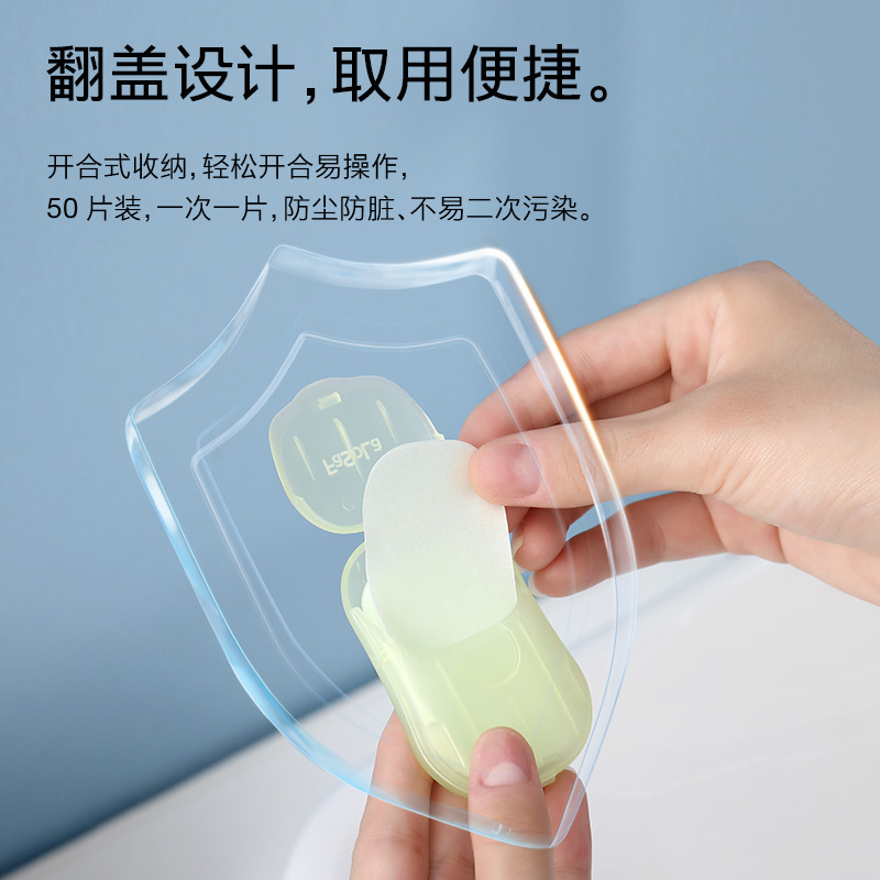 FaSoLa viaje papel de jabón portátil mini jabón papel de jabón desechable portátil de lavado de manos