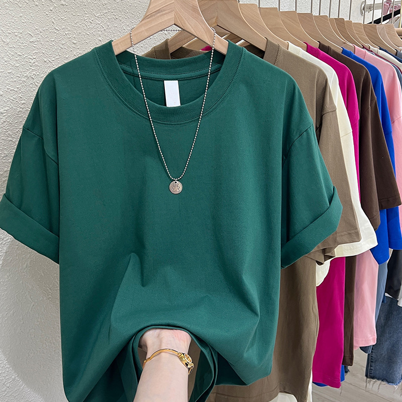 Special 230g Heavy Cotton Short Sleeve Women 2025 New Summer Loose plus size Men's Half Sleeve Top T-Shirt