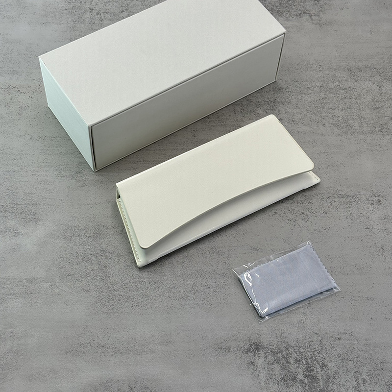 INS style white high color value GM glasses box Korean simple pu leather fashion design sunglasses box suit