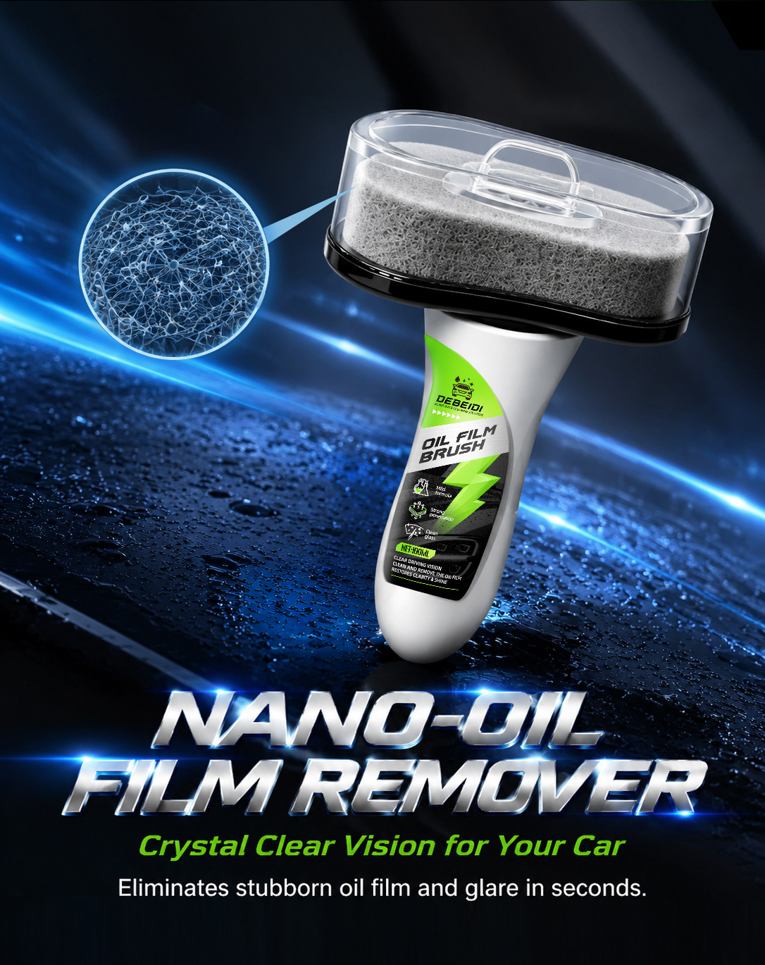 Car Oil Film Cleaner, Glass Cleaner, Insect Glue and Tree Sap Remover, Foam Maintenance Agent, Powerful Stain Remover, No Trace Left Behind