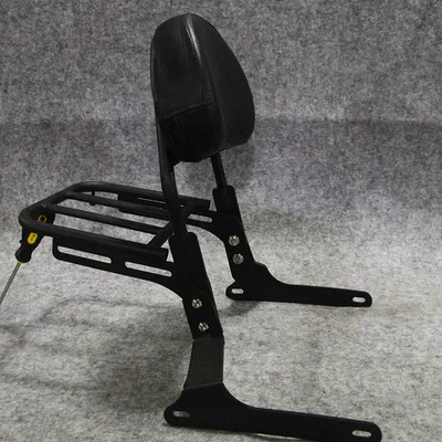 Rack, Backrest, Tail Rack, Trunk | Motorcycle tail - black-tube-low-backrest-tube-shelf