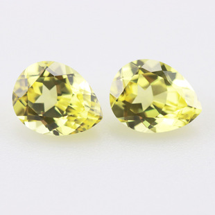 Factory Outlet Pear-shaped Cultivated Color Gem Drop-shaped Yellow Blue Color Naked Stone DIY Jewelry Accessories