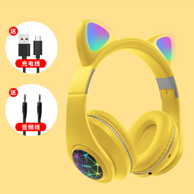 Nuevo M2 M7 gato oído auricular Bluetooth auricular luminoso macaron color todo incluido oído auriculares inalámbricos 5,0