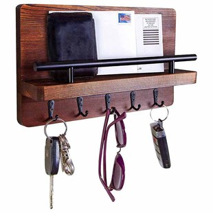 Customized Simple Wall-Mounted Key Rack Office Mail Storage Rack Wall Wooden Key Storage Rack