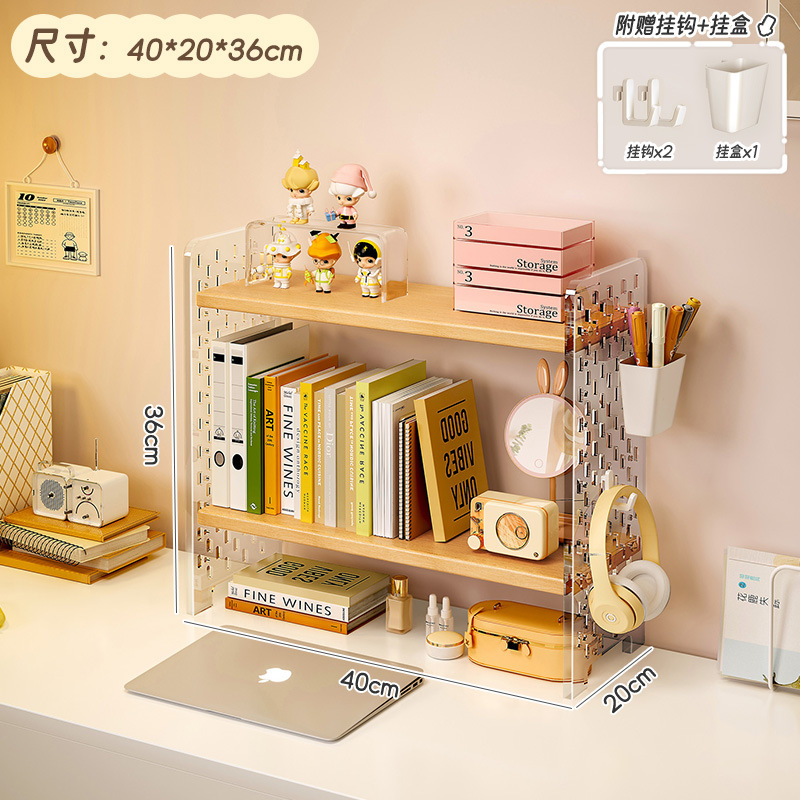 Estante de almacenamiento de acrílico mesa de estantería de escritorio Tabla de agujeros organizador de múltiples capas estantería escritorio artefacto de almacenamiento