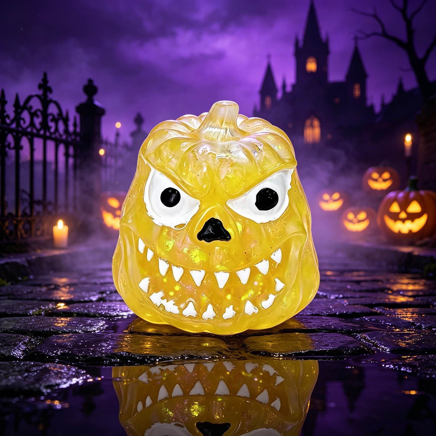 Cabeza de calabaza transfronteriza de Halloween nuevo pellizco de malta ventilación juguete de polvo flash creativo juguetes descomprimidos al por mayor