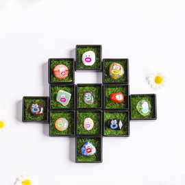 天然水晶原石滚石矿石标本套盒大眼萌小精灵创意居家办公桌面摆件