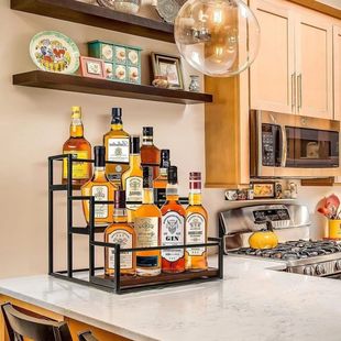 Desktop Wine Rack Coffee Bar Bottle Storage Rack Oil Salt Sauce Vinegar Multi-Functional Rack Spice Rack Display Rack Red Wine Multi-Layer Rack