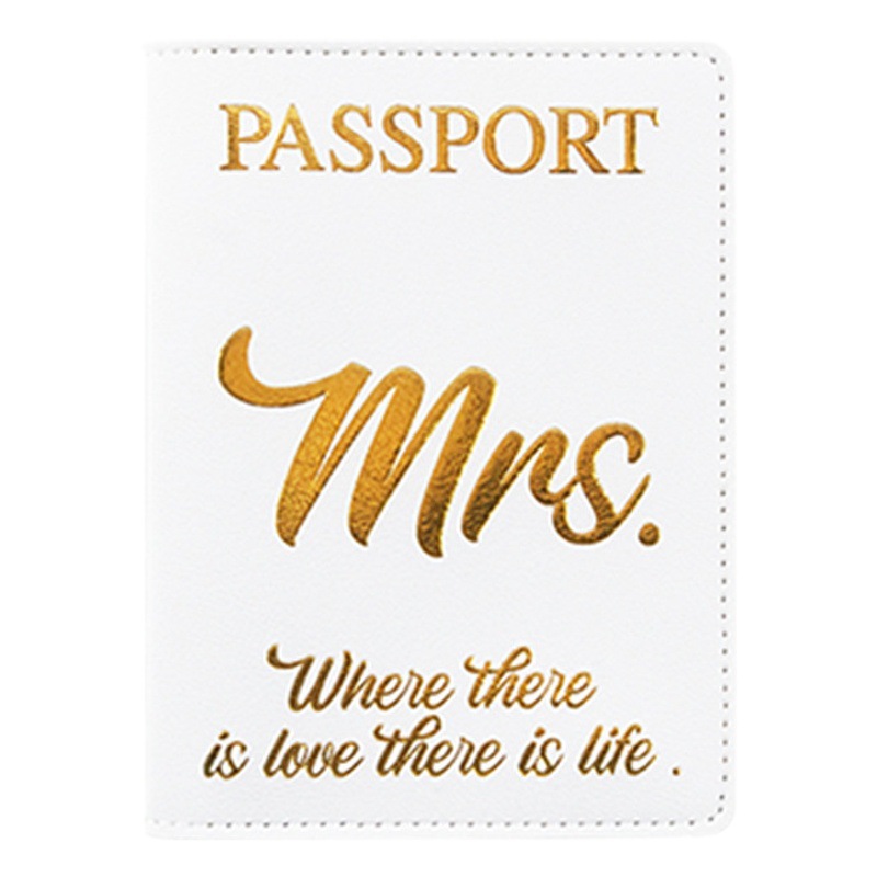 Venta al por mayor en stock transfronteriza pu cuero blanco y negro pareja viaje ID bolsa Sr. Sra. Pasaporte titular equipaje etiqueta traje