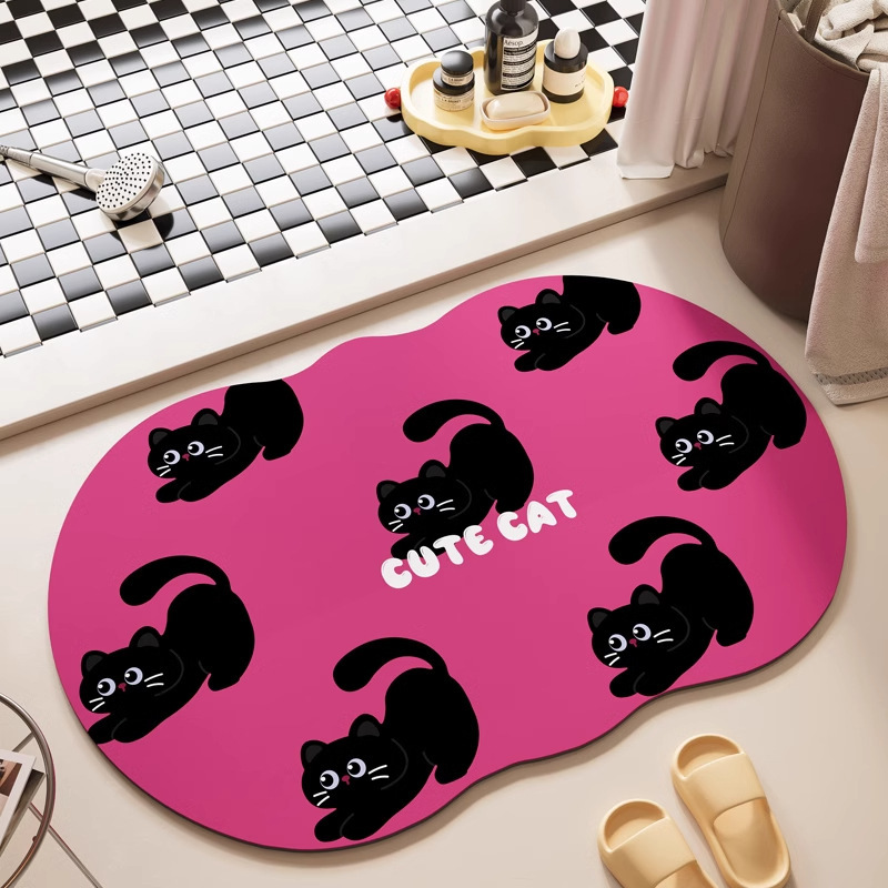Cartoon Floor Water-absorbent, Quick-drying, Non-slip Diatomite Mat, Dirt-resistant And Durable, Good Doormat For_voghion.com