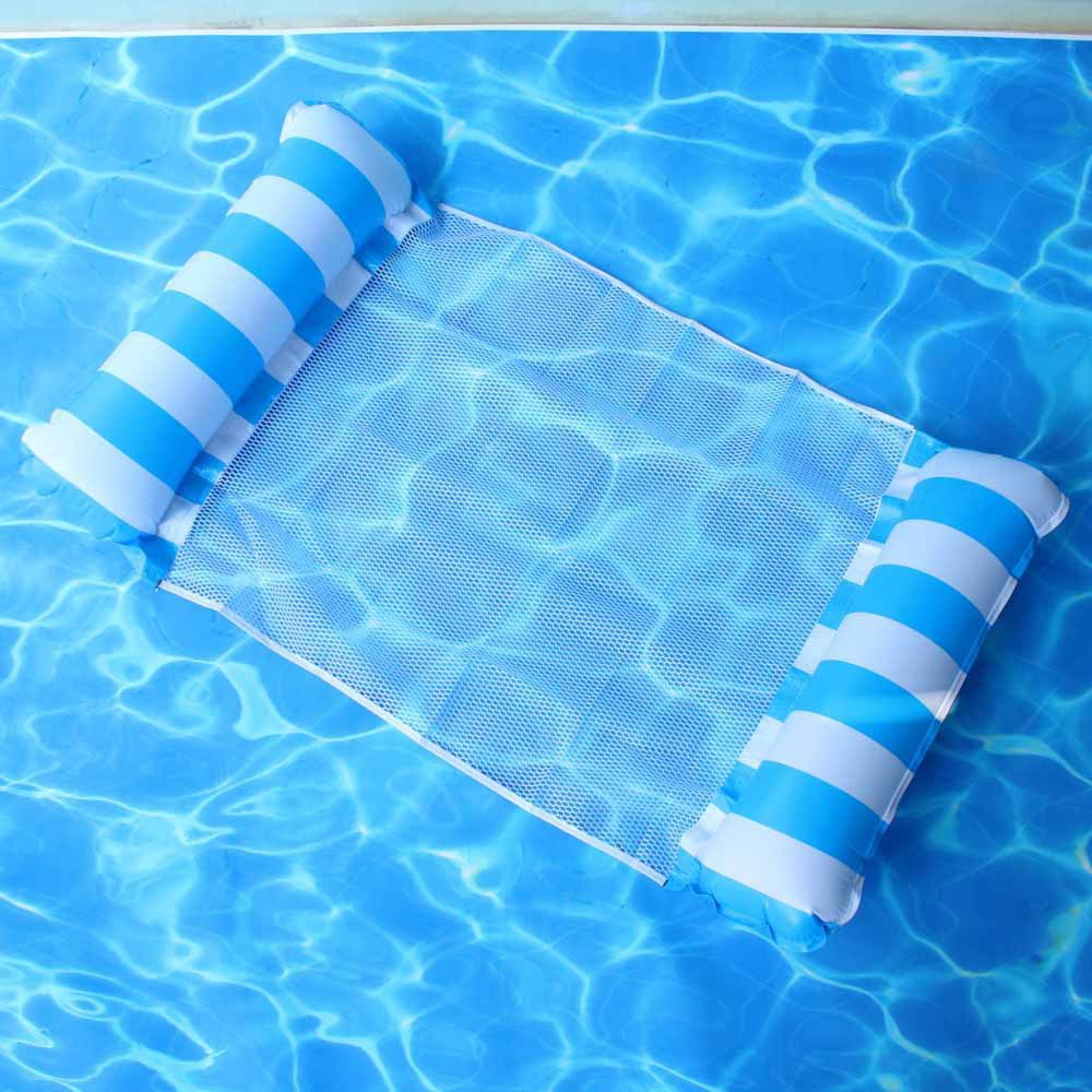 Nuevo producto transfronterizo, fila flotante inflable, clip de agua, respaldo plegable, cama flotante para piscina, cama inflable para fila flotante de tres tubos