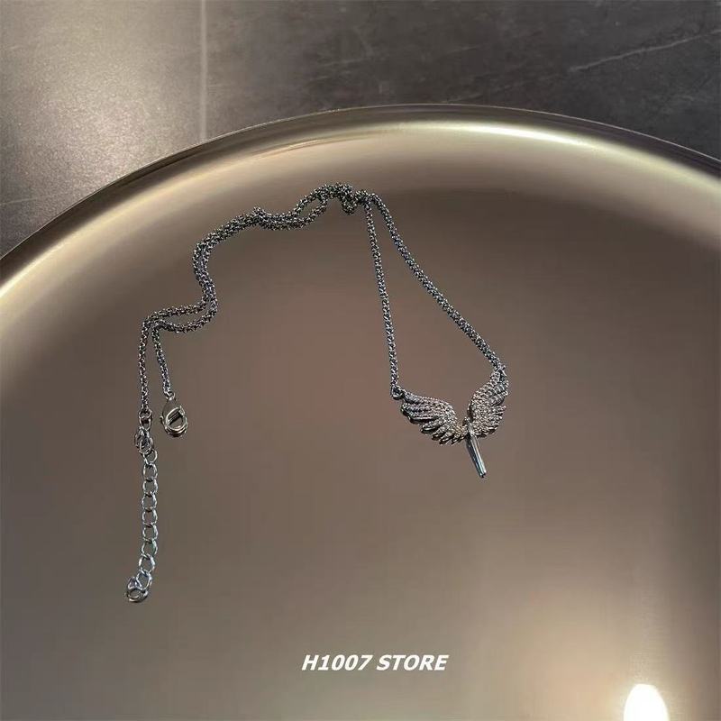 ネックレスメンズ天使の羽パーソナライズされたデザインハイエンドヒップホップ多用途夏の新しいアクセサリー女性のトレンディなシンプルなジュエリー|undefined