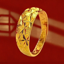 越南沙金满天星戒指环环相扣满天星开口戒指批发