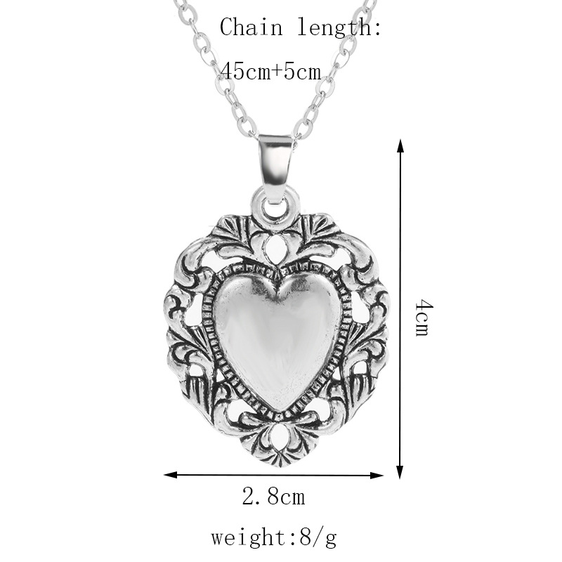 1 Piece Fashion Heart Shape Alloy Plating Hollow Out Womenu0027S Pendant Necklace