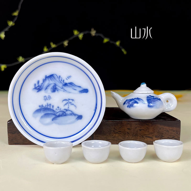 Manufacturer's Best-Selling Children's Play House Tea Set, Travel Commemorative Ceramic Mini Teapot with Many Styles