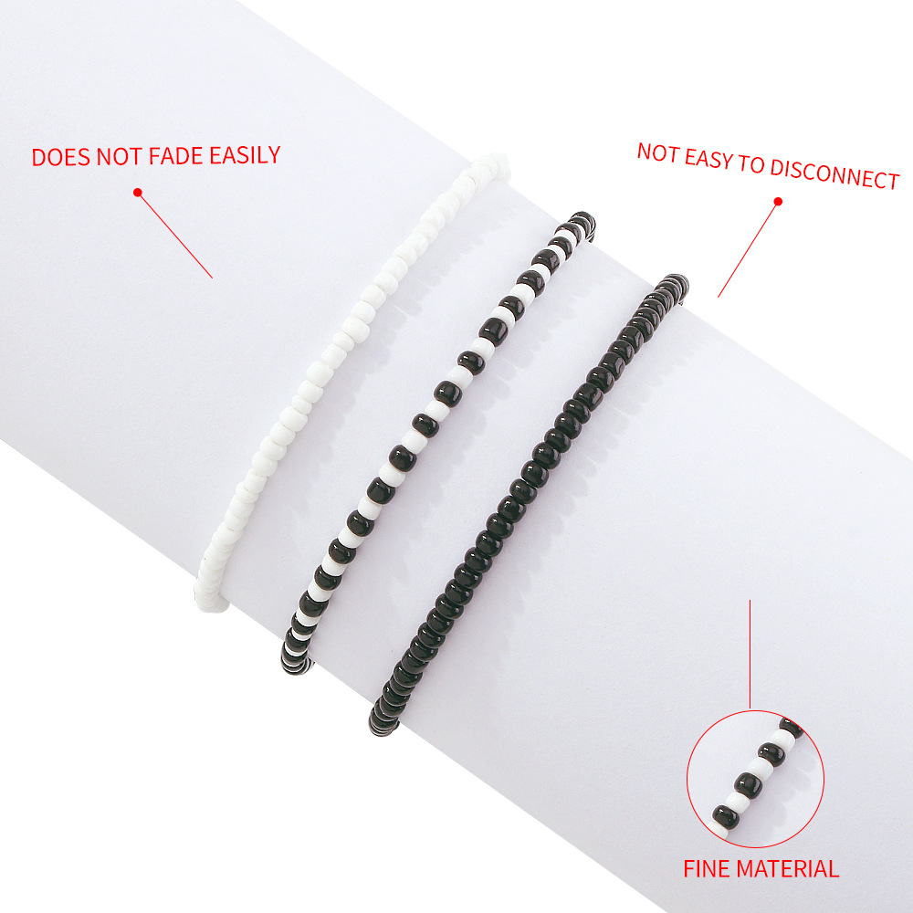 Ethnic Style Black And White Beads Bracelet Wholesale Nihaojewelry display picture 5