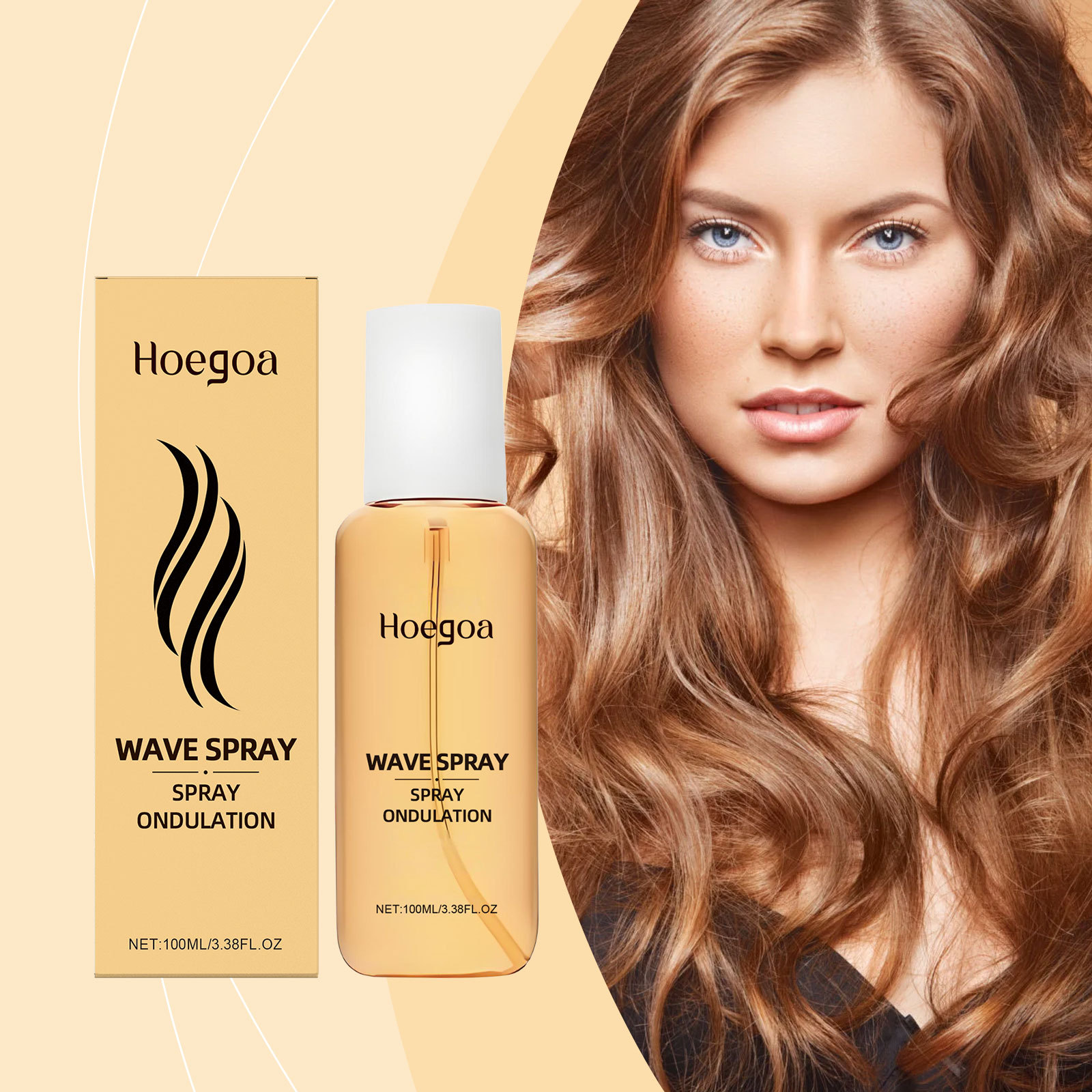 Hoegoa Curl Styling Spray Daily Styling, Moisturizing, Long-Lasting, Natural-Looking and Beautiful Styling Spray