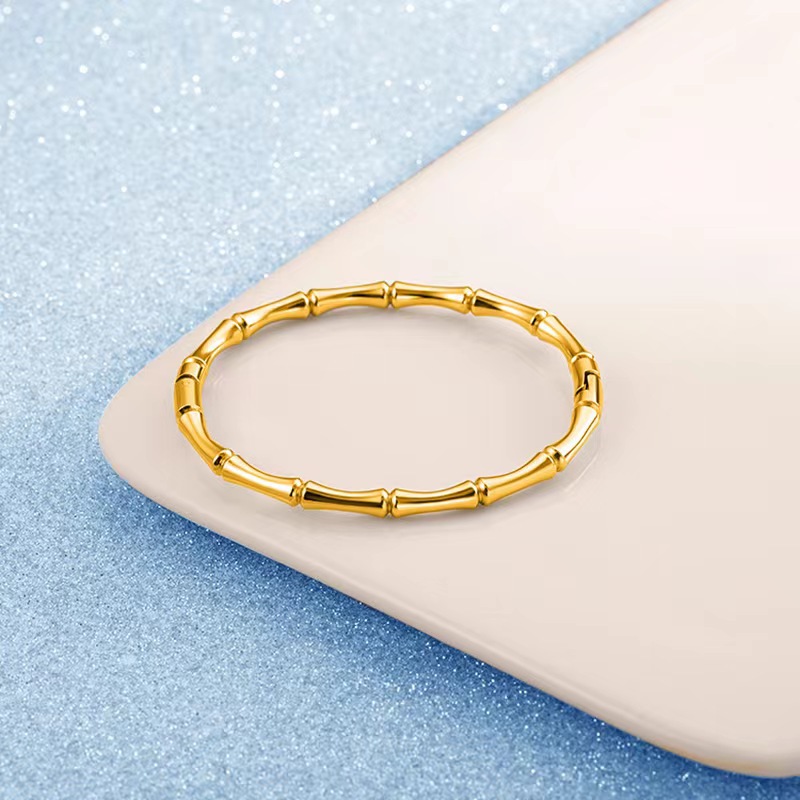 Simple Style Bamboo Stainless Steel Plating Bangle display picture 2