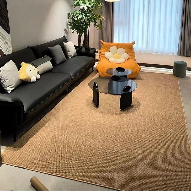 日式卧室素色地毯出租屋客厅满铺大地毯防水防滑侘寂风菠萝圈地毯|undefined
