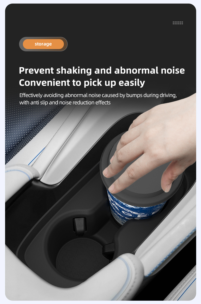 Suitable for 25 models of Prelude road vehicles, central control water cup holder protective anti-slip mat, car interior accessories, modification parts