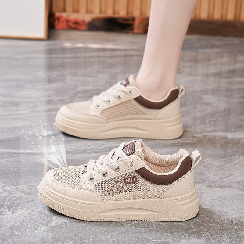 2025 Summer New Mesh Breathable Thick-Soled Sports Sneakers Casual Versatile Trendy Soft-Soled Student Trendy Women's Shoes