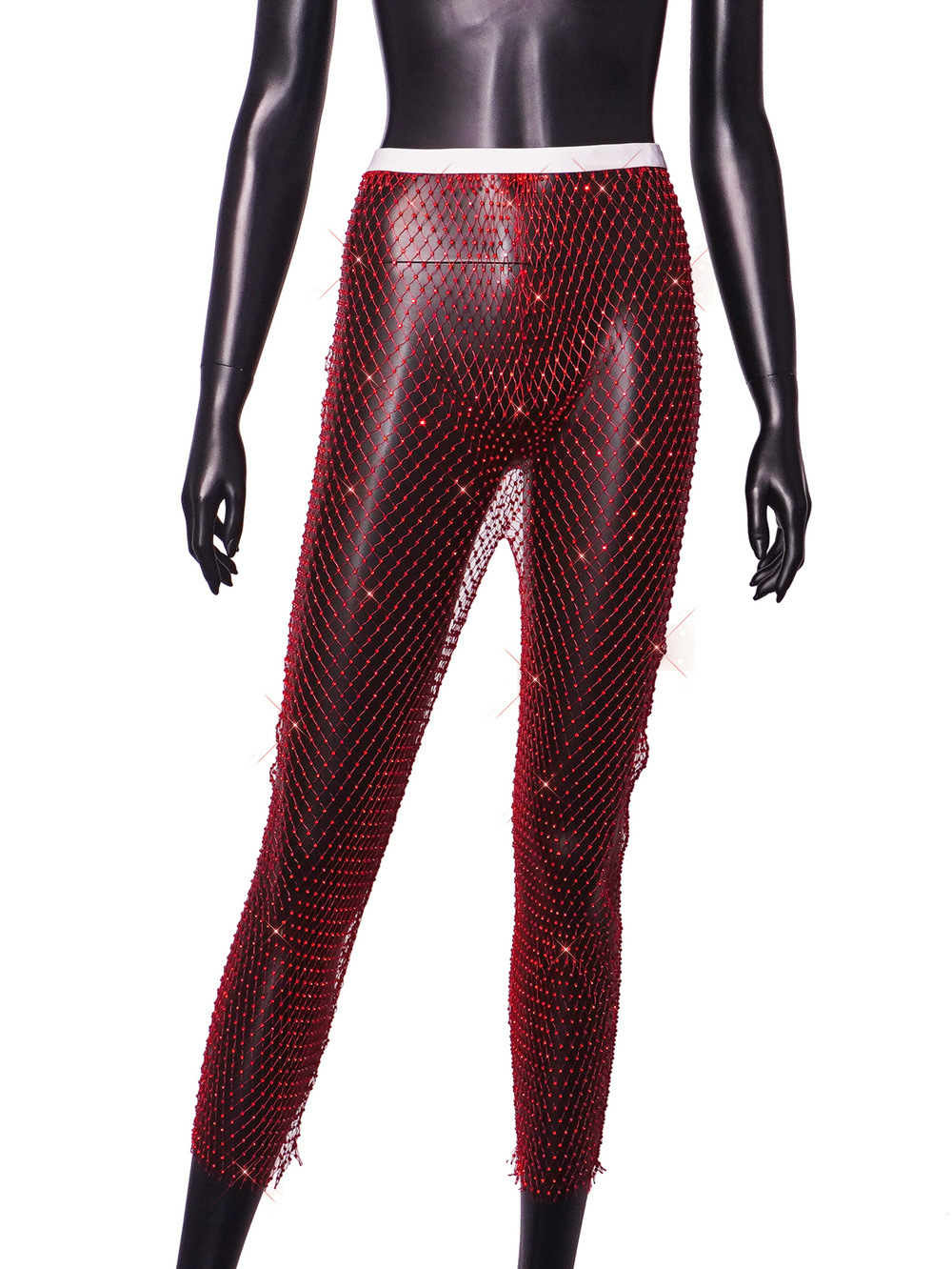 Leggings de rejilla con diamantes de imitación, adelgazantes, para mujer, éxito de ventas en Amazon, color fluorescente 1052