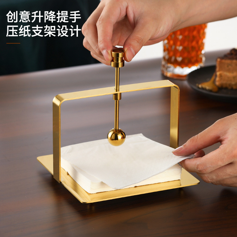 ステンレスのティッシュの座の四角形のナプキンの棚のレストランのホテルの喫茶店の台の立式のティッシュの棚のアイデアは紙の座を押さえます|undefined