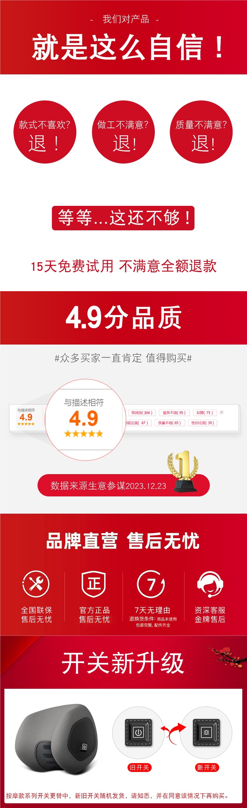 Car Lumbar Support Cushion for Massage and Backrest, Car Seat Backrest Lumbar Pad, Driving Lumbar Support, Waist Support, Weihui