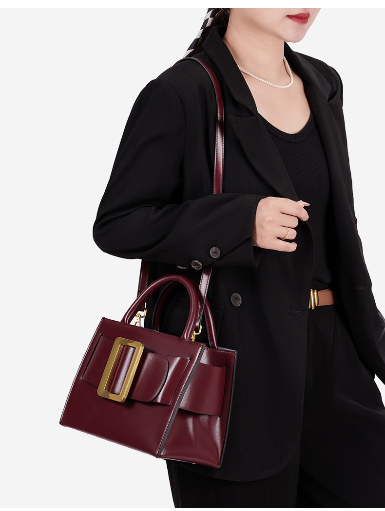 Tote Bag 2026 New Korean Version Trendy Temperament Versatile Crossbody Shoulder Bag Simple And Fashionable Belt Buckle Small Square Women's Bag_voghion.com