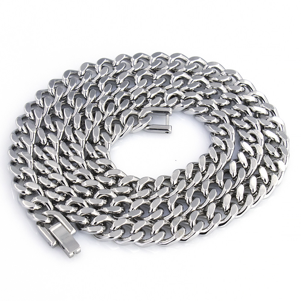 Classic Men’s Titanium Stainless Steel Snake Bone Chain Necklace_voghion.com