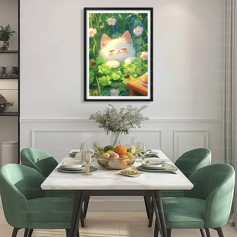 Cuatro hojas gatos paquetes de material de bordado cruzado impresión de alta definición DIY kits hechos a mano fabricantes al por mayor decoración de la sala de estar image 8