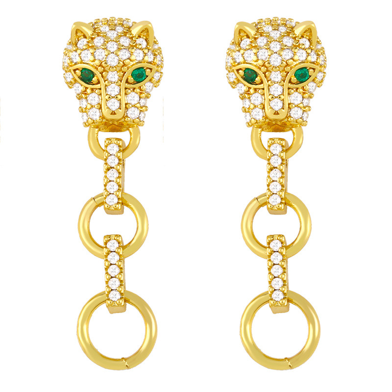 New Exaggerated Leopard Head Earrings display picture 4