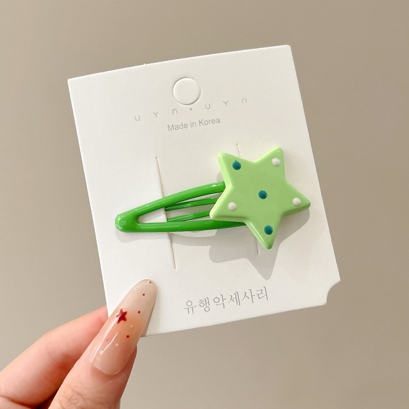 Estrellas de dopamina nuevo clip para el cabello de niños ondulado punto clip para el cabello de niñas lindas frises clip para el cabello roto