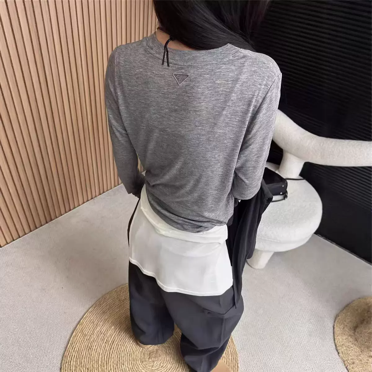 2026春新款莱赛尔天丝羊毛打底衫女面膜T恤纯色百搭显瘦针织衫女