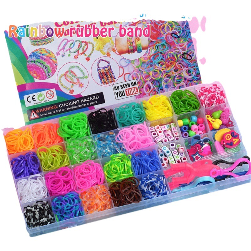 28 rejilla 32 rejilla 40 rejilla trenzado máquina DIY color banda de goma niños arco iris hecho a mano juguetes educativos para niños tejer