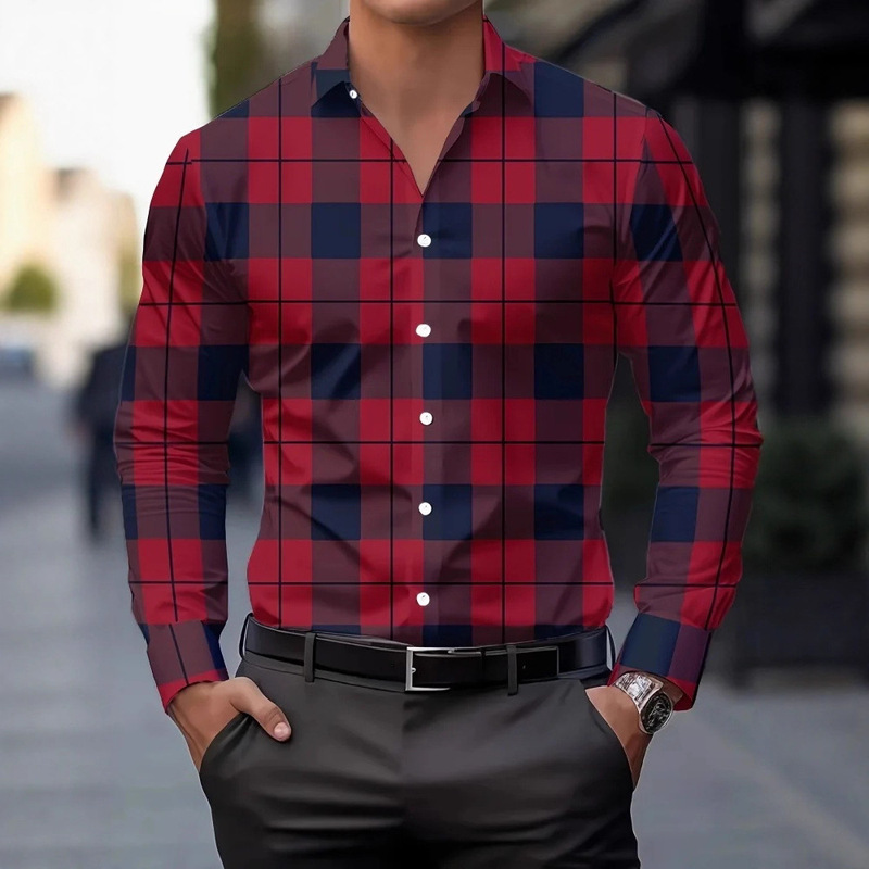 Autumn Men's Loose 3D Striped Shirt Casual Lapel Button Long Sleeve Shirt Men's Fashion Shirt Top Autumn Men's Loose 3D Striped Shirt Casual Lapel Button Long Sleeve Shirt Men's Fashion Shirt Top
