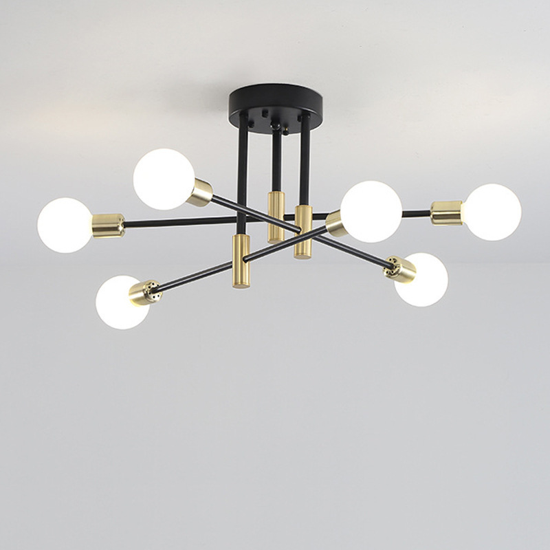 Cross-border Source Amazon Medieval Modern Simple Ceiling Lamp Black Equipped with Jinweixing Launding Lamp Beauty Lamp