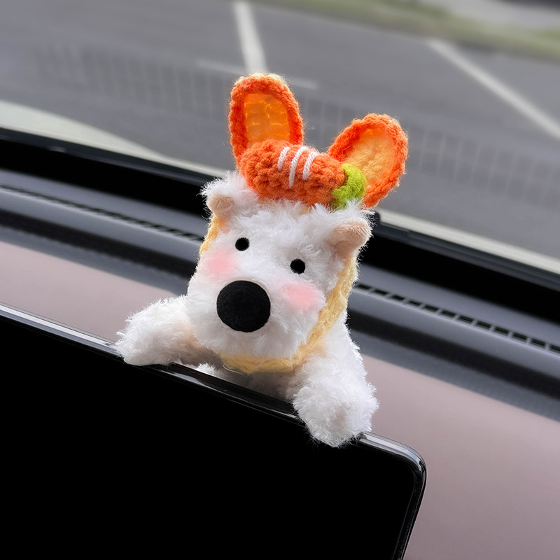Decoración de coche de West Highland, accesorios de coche, pantalla de control central, muñeca de fiesta, pantalla de visualización de cachorro, linda decoración de pantalla
