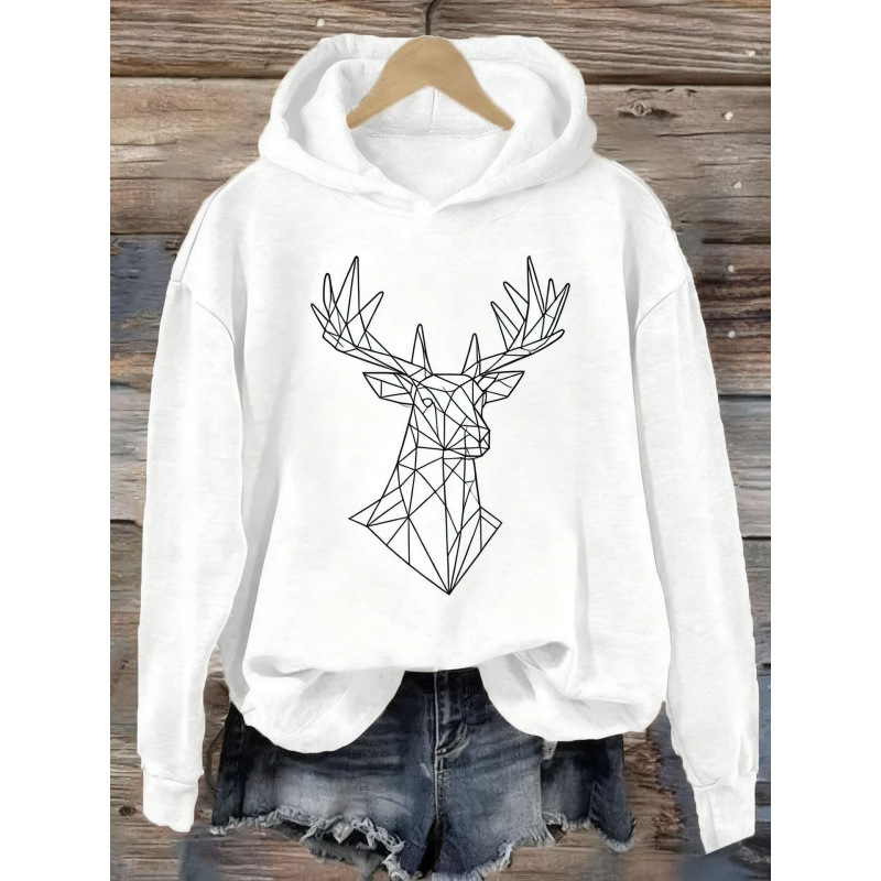26 Cross-Border European Size Independent Site Foreign Trade New Christmas Pattern 3D Digital Print Women's Hooded Long-Sleeve Sweatshirt