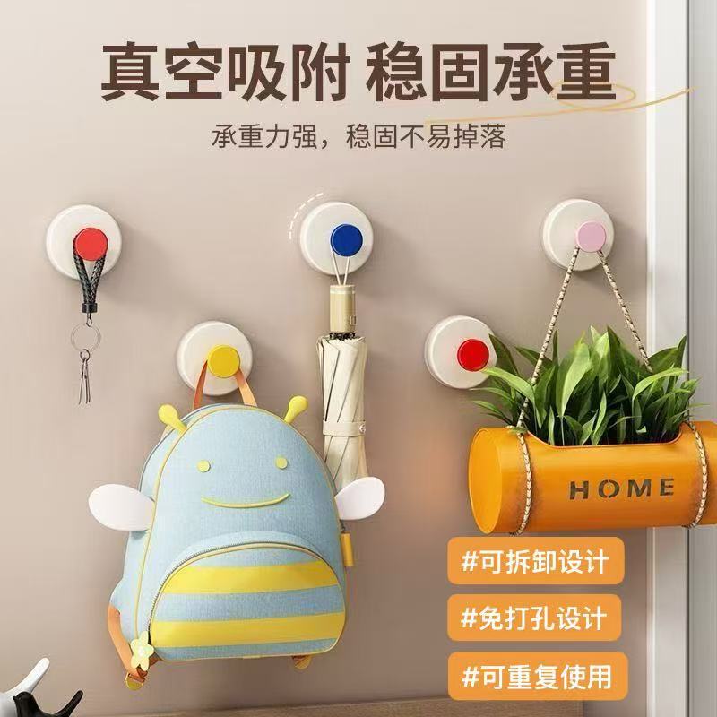 Suction Cup Hook Multifunctional Household Model Strong Adhesive Hook No Punching Removable Hook Storage and Organization Supplies Wholesale