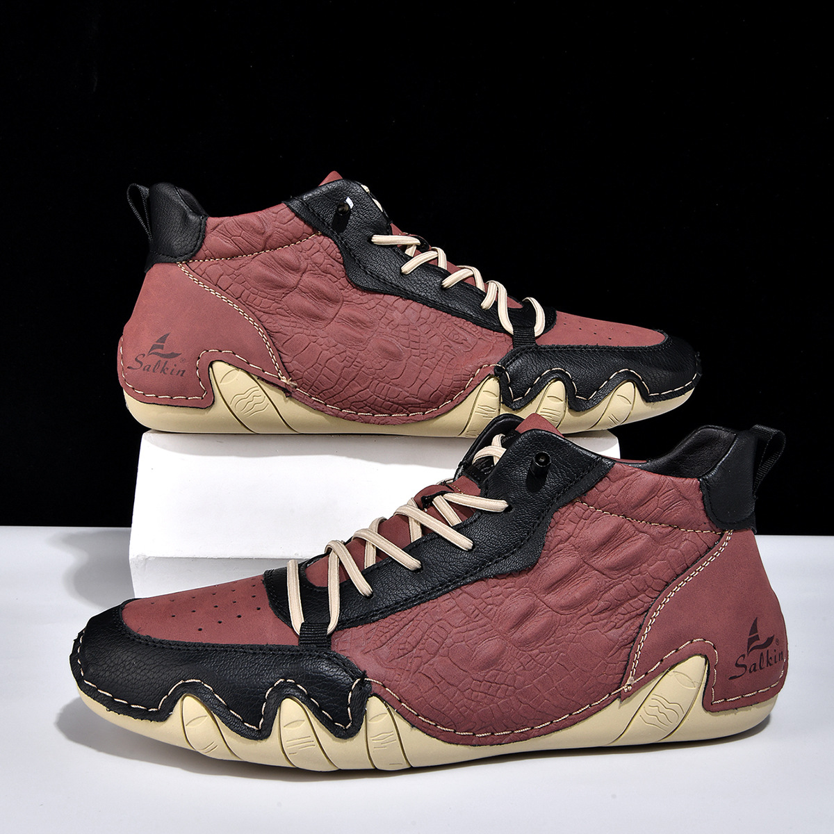 Herren Mid-top Martin Boots Mit Weiter Passform Für Freizeit_voghion.com