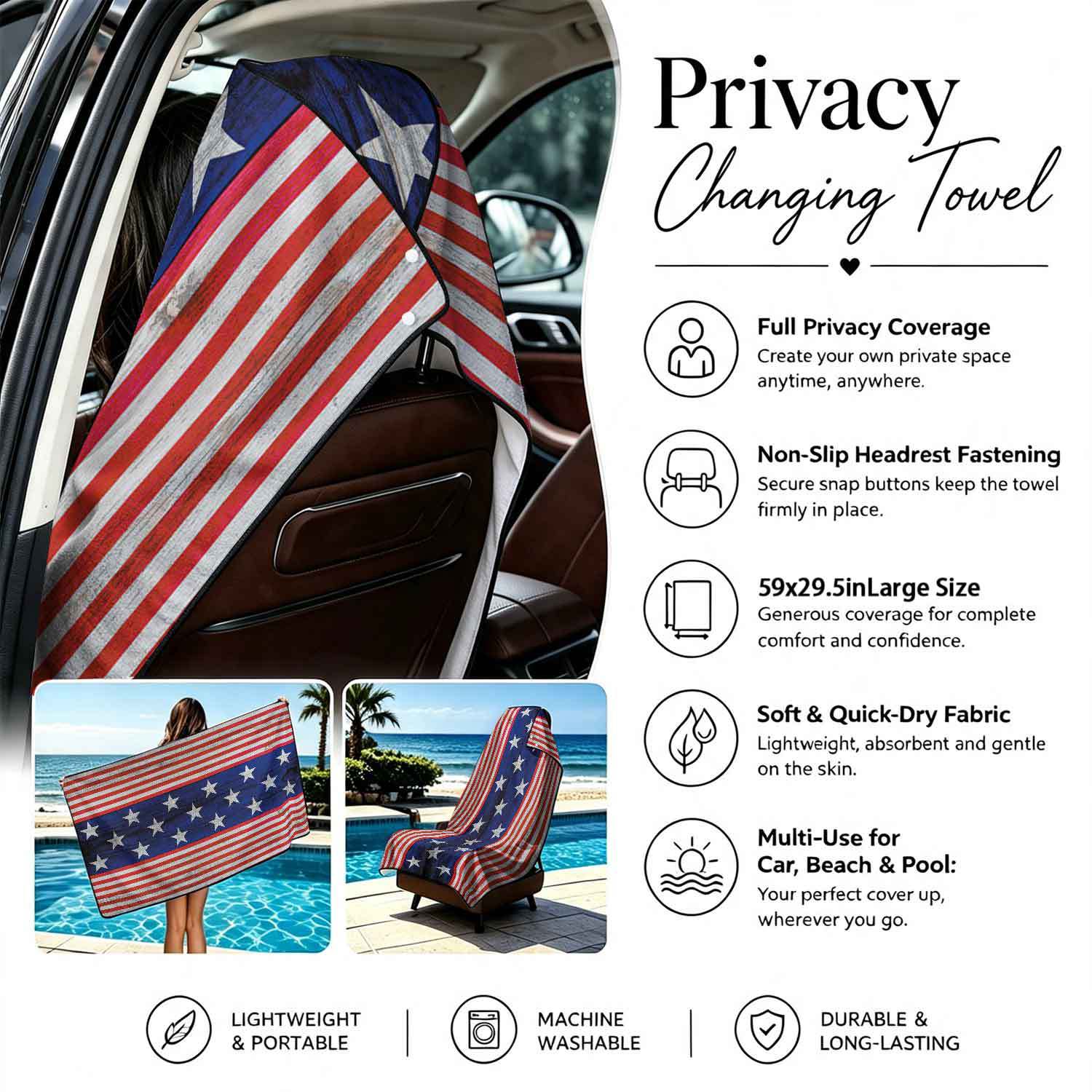 2-piece dual-use car seat cover, ultra-fine fiber, can be used as a beach towel, printed car protective seat cover 13