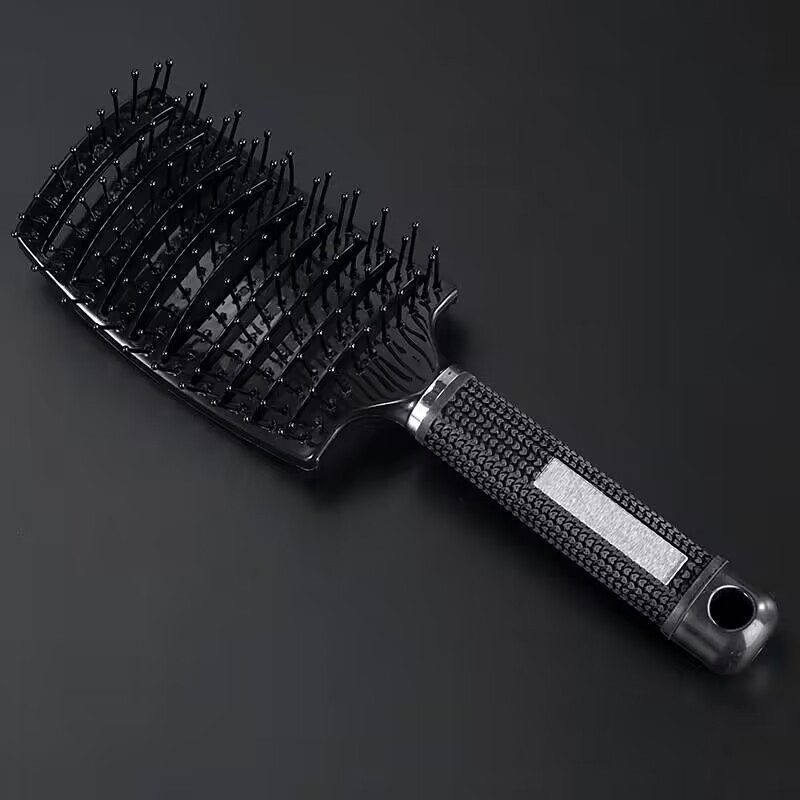 Raíz de cabello curvo, esponjoso, flexión grande, peine de peinado para el cabello, peine de costillas de masaje, peine de pelo rizado largo para hombres y mujeres