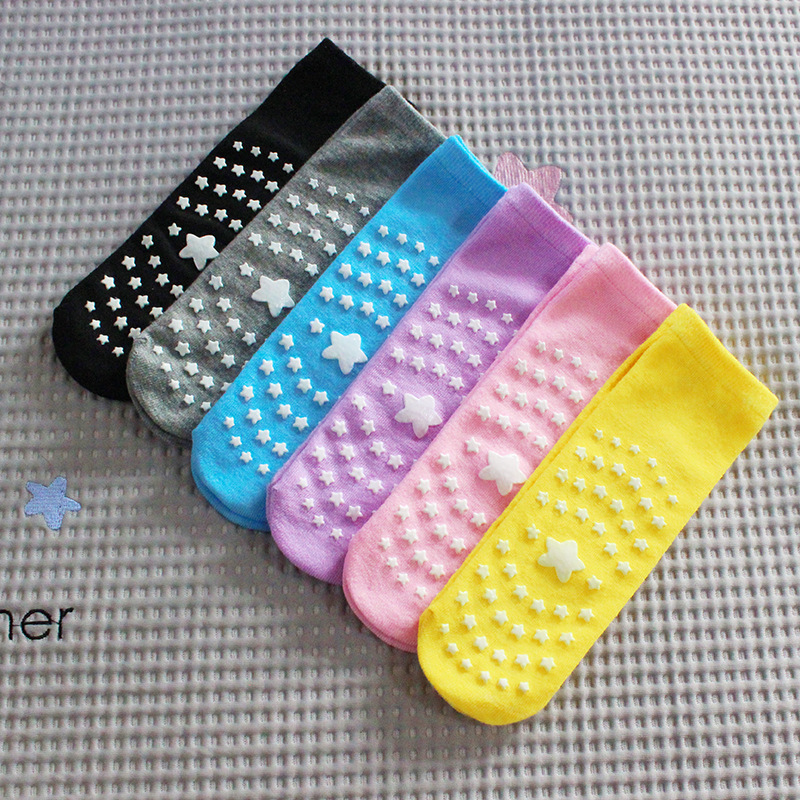 [Star Socks] Children's Non-Slip Socks, Breathable Sweat-Absorbent Trampoline Mid-Calf Socks, Yoga Socks, Indoor Floor Socks