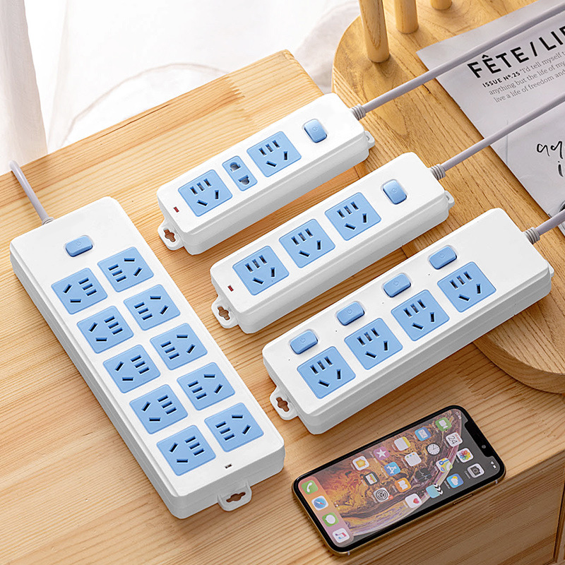Promotional home power strip with cord, multi-functional surge protector, multi-port dorm power adapter, new national standard socket