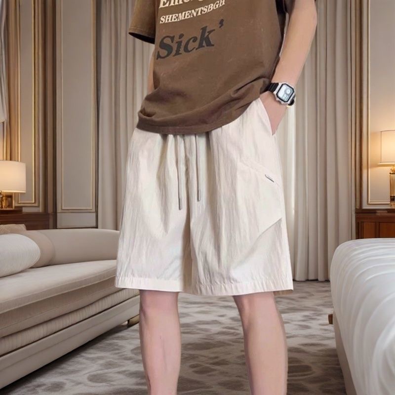 夏季休闲短裤男潮牌冰丝透气速干薄款宽松裤子运动潮流沙滩五分裤