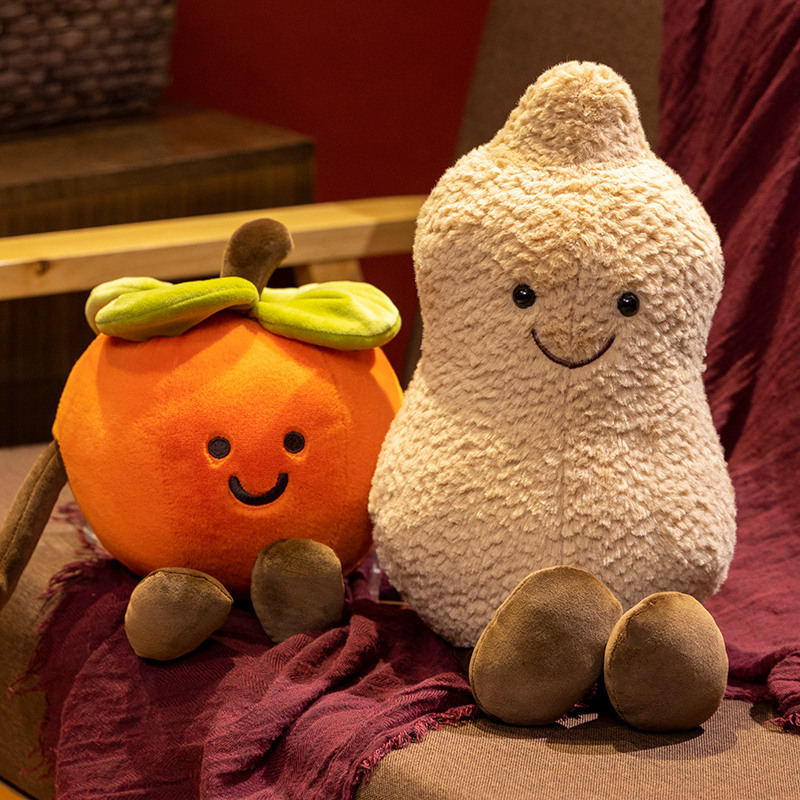 Creative Persimmon Fun Doll Peanut Pillow Plush Toy Cute Backpack Pendant Home Decoration Girl Gift