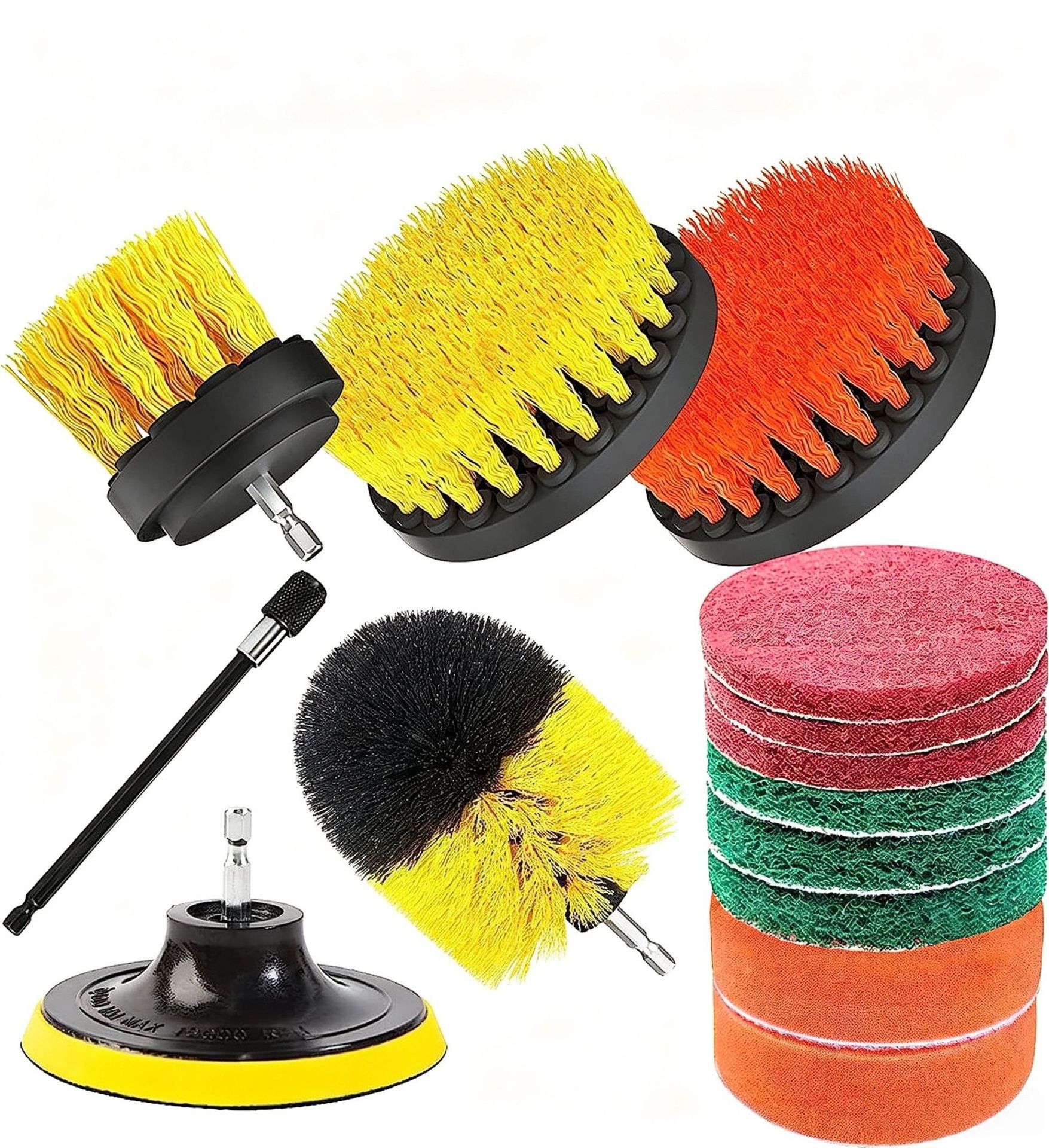 Set de cepillos eléctricos para taladro, limpieza y pulido