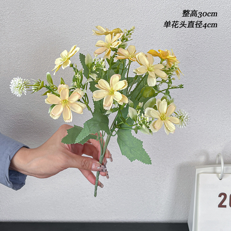 単枝5叉エルザバタフライ菊造花シルクフラワープラスチックフラワーホームデコレーションフラワーアレンジメント装飾花クロスボーダー|undefined